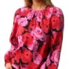Vila Black / Red / Pink Flora Long Sleeved Blouse -Noisy May Shop 26853