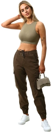 Only Wren / Taupe Carlton - Gigi Reg Waist Cargo Trousers 5 Only Wren / Taupe Carlton - Gigi Reg Waist Cargo Trousers - Image 3