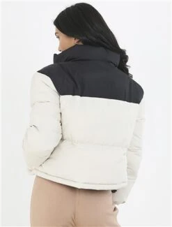 Brave Soul Stone / Black Colour Block Puffer Jacket -Noisy May Shop 27024 3