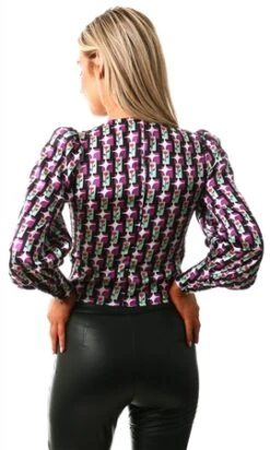 Glamorous Geo Tulip Print Long Sleeve Blouse -Noisy May Shop 27042 3