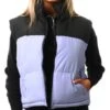Brave Soul Lilac / Black Contrast Colour Block High Neck Gilet -Noisy May Shop 27045