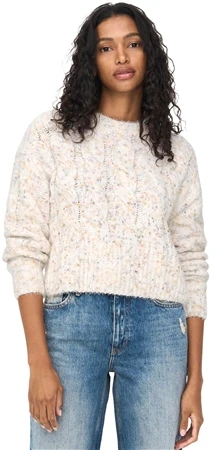 Only Cloud Dancer/Space Dyed Tia Long Sleeve Dyed Pullover Knit