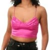 Neon & Nylon Pink / Pink Yarrow Aria Sleeveless Strap Cropped Corset Top -Noisy May Shop 27145