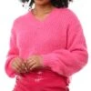 Veromoda Rose / Hot Pink Maybe V-Neck Pullover