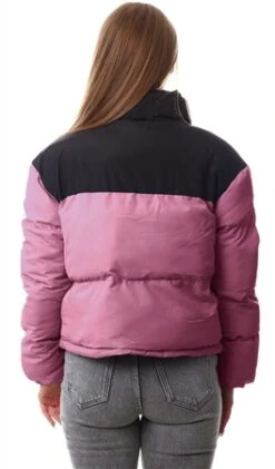 Brave Soul Mesa Rose/Black Colour Block Puffer Jacket -Noisy May Shop 27186 3