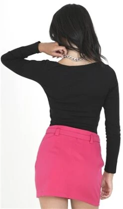 Brave Soul Pink Belt Detail Slim Fit Tailored Mini Skirt -Noisy May Shop 27224 3