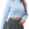 Glamorous Morning Blue Knit Crop Jumper 1 Glamorous Morning Blue Knit Crop Jumper -Noisy May Shop 27326