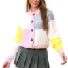 Noisy May Orchid Pink Bella Multi-Coloured Knitted Cardigan -Noisy May Shop 27344