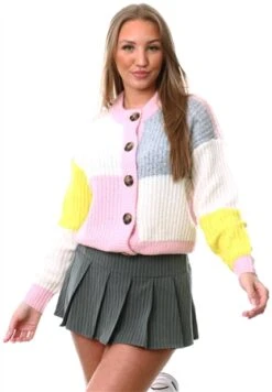Noisy May Orchid Pink Bella Multi-Coloured Knitted Cardigan