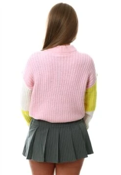Noisy May Orchid Pink Bella Multi-Coloured Knitted Cardigan -Noisy May Shop 27344 3