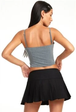 Motel Pinstripe Grey Madian Top -Noisy May Shop 27357 3
