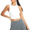 Motel Pinstripe Grey Senona Mini Skirt -Noisy May Shop 27358