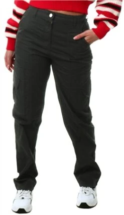 Parisian Black Multi Pocket Wide Leg Cargo Trousers