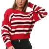 Urban Bliss Red Stripe Crop Jumper -Noisy May Shop 27442