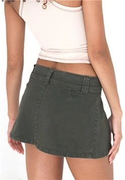 Brave Soul Khaki Micro Mini Skirt -Noisy May Shop 27622 2