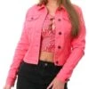 Noisy May Sun Kissed Coral Debra Short Denim Jacket