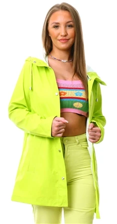 Only Green / Lime Punch Ellen Solid Colored Rain Jacket