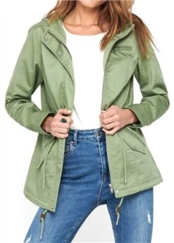Only Green / Hedge Green Lorca Canvas Parka Jacket -Noisy May Shop 27921 1