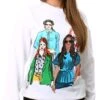 Vivichi White Girls Print Crew Neck Sweater -Noisy May Shop 27930