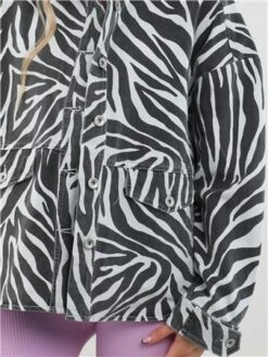 Only Bright White / Zebra Charlie Spread Collar Jacket -Noisy May Shop 27973 1