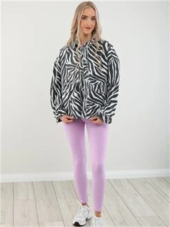 Only Bright White / Zebra Charlie Spread Collar Jacket -Noisy May Shop 27973 2