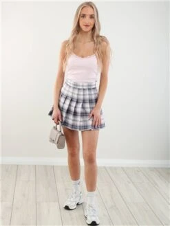Saint Genies White Pleat Mini Skort -Noisy May Shop 28048 2