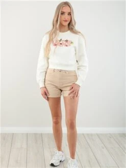 Vans Marshmallow Board Crop Crew Sweater -Noisy May Shop 28083 2