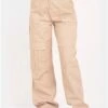 Missy Empire Beige Amaia High Rise Cargo Trousers -Noisy May Shop 28142