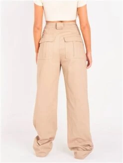 Missy Empire Beige Amaia High Rise Cargo Trousers -Noisy May Shop 28142 3