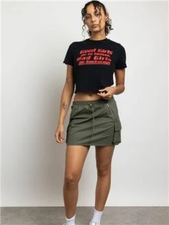 Daisy Street Khaki Cargo Mini Skirt -Noisy May Shop 28167 2