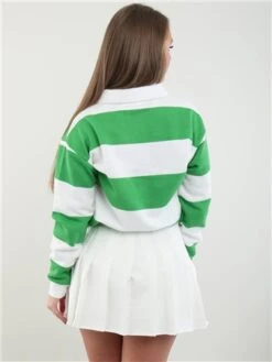 Daisy Street Green Stripe Rugby Top -Noisy May Shop 28202 3