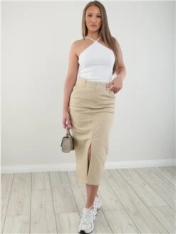 Veromoda Cream / Irish Cream Wild Lucky Hr Long Skirt -Noisy May Shop 28221 2