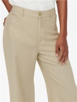 Only Grey / Oxford Tan Wide Leg Pants With Extra High Waist -Noisy May Shop 28227 1