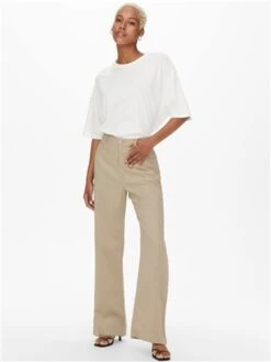 Only Grey / Oxford Tan Wide Leg Pants With Extra High Waist -Noisy May Shop 28227 2