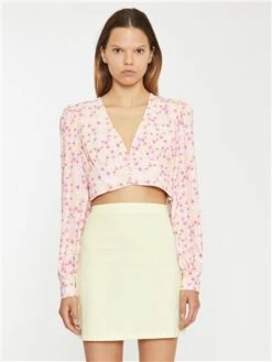 Glamorous Yellow/Pink Floral Crop Top