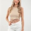 Veromoda Cream / Irish Cream Camma Cropped Top -Noisy May Shop 28401