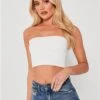 Saint Genies White Bandeau Top -Noisy May Shop 28420