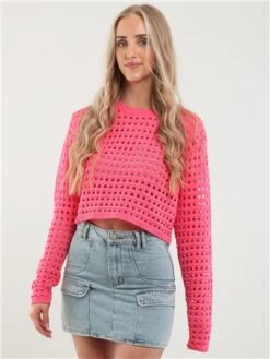 Saint Genies Light Blue Denim Short Cargo Skirt