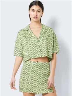 Noisy May Retro Green Jules Short Sleeved Shirt