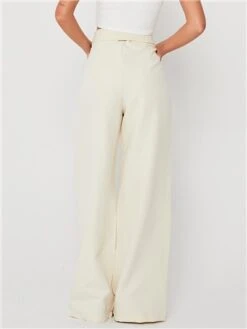 Saint Genies Cream Belted Wide Leg Trouser -Noisy May Shop 28497 3