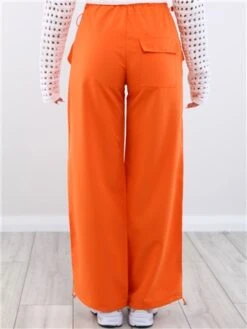 Missy Empire Orange Samantha Parachute Cargo Pants -Noisy May Shop 28510 3