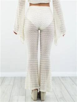 Saint Genies White Lace Crochet Trouser -Noisy May Shop 28528 3
