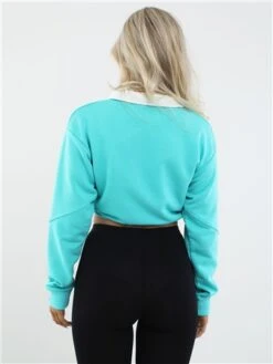 Harper & Lewis Mint Cropped 1/4 Zip Sweater -Noisy May Shop 28542 3