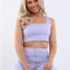 Only Purple Rose/White Carola Gingham Crop Top