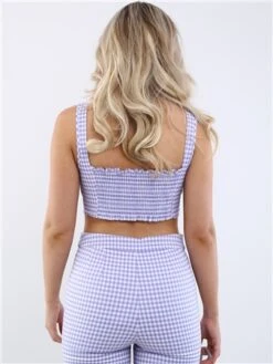 Only Purple Rose/White Carola Gingham Crop Top -Noisy May Shop 28549 3