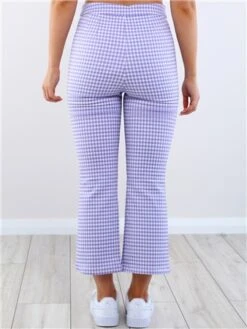 Only Purple Rose/White Carola Gingham Kick Flare -Noisy May Shop 28550 3