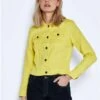Noisy May Lime Yellow Debra Denim Jacket -Noisy May Shop 28553