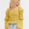 The Frolic Yellow Una Long Sleeved Ruffle Top