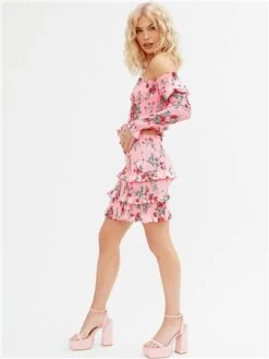 The Frolic Pink Patricia Tired Ruffle Skirt -Noisy May Shop 28616 2