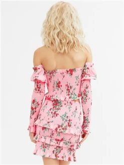 The Frolic Pink Patricia Tired Ruffle Skirt -Noisy May Shop 28616 3